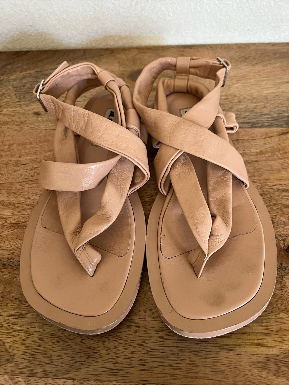 JIL SANDER Leather Gladiator Sandals Size 39